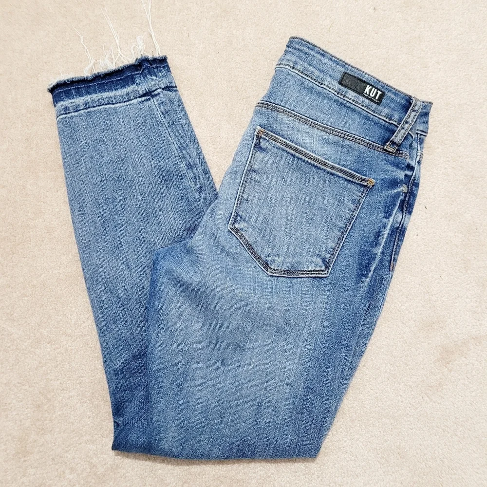 KUT From the Kloth Kurvy Diana Crop Skinny Jeans Women’s Size 4 Stretch Denim - Picture 6 of 14
